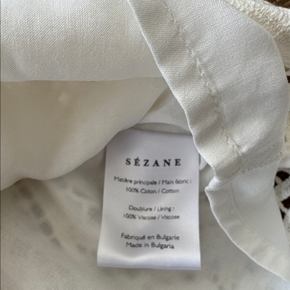 Sezane Edith Blouse 34 Ecru XS eyelet cami tank - Picture 7 of 10